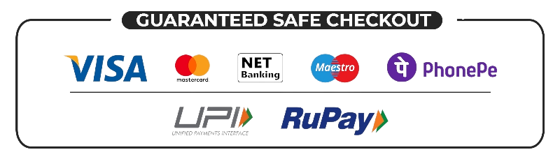 Accepted payments: Visa, MasterCard, NetBanking, Maestro, PhonePe, UPI, RuPay